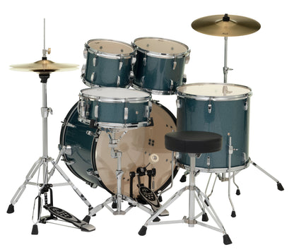 Pearl Roadshow 5-Piece Fusion (22/10/12/16) Drum Kit w/Hardware & Cymbals in Aqua Blue Glitter