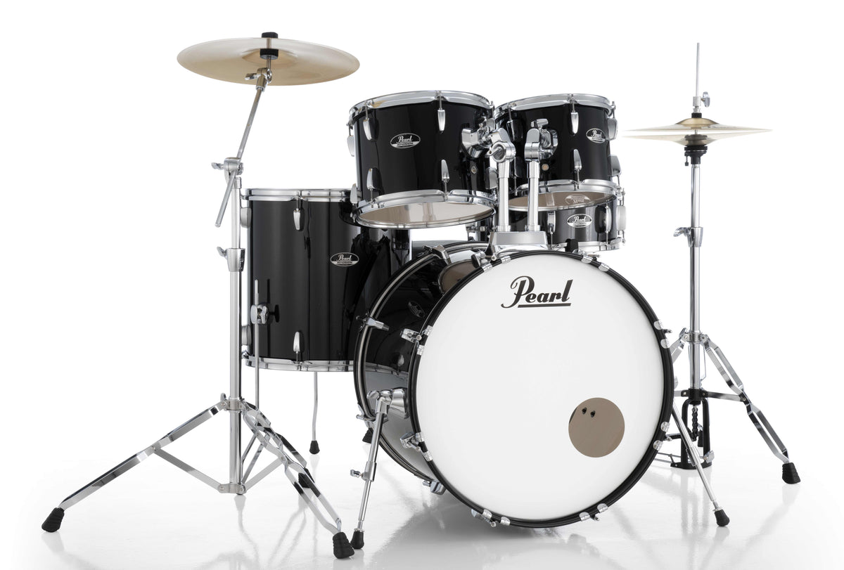Pearl Roadshow 5-Piece Fusion (22/10/12/16) Drum Kit w/Hardware & Cymbals in Jet Black