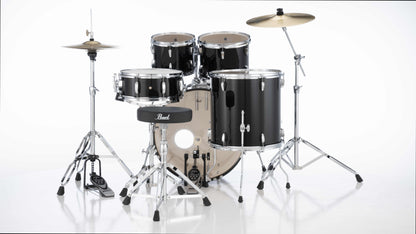 Pearl Roadshow 5-Piece Fusion (22/10/12/16) Drum Kit w/Hardware & Cymbals in Jet Black