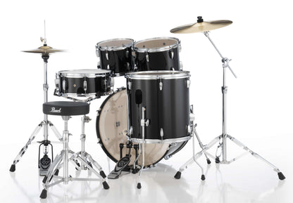 Pearl Roadshow 5-Piece Fusion (22/10/12/16) Drum Kit w/Hardware & Cymbals in Jet Black