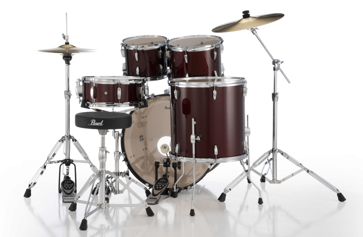 Pearl Roadshow 5-Piece Fusion (22/10/12/16) Drum Kit w/Hardware & Cymbals in Red Wine