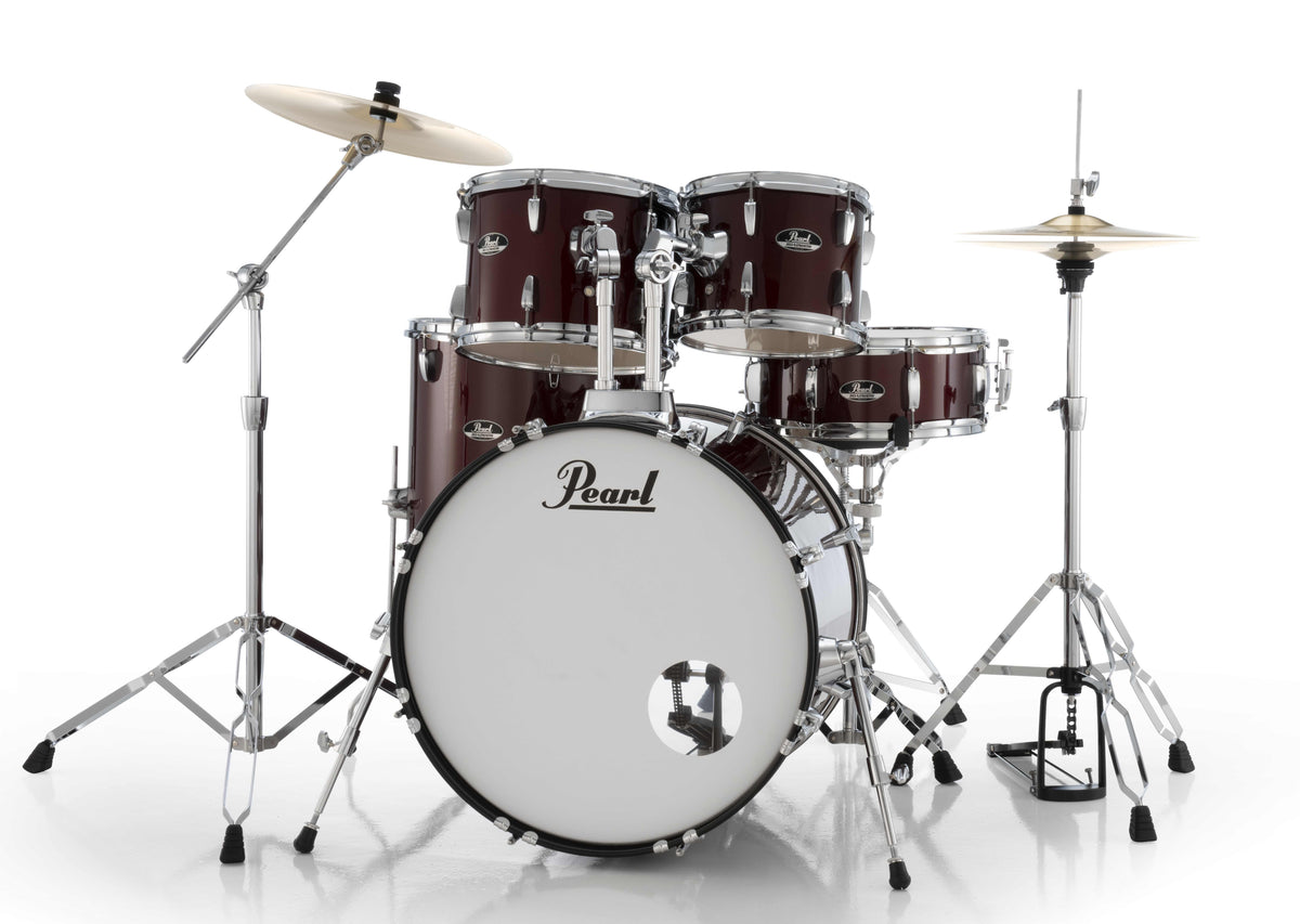 Pearl Roadshow 5-Piece Fusion (22/10/12/16) Drum Kit w/Hardware & Cymbals in Red Wine