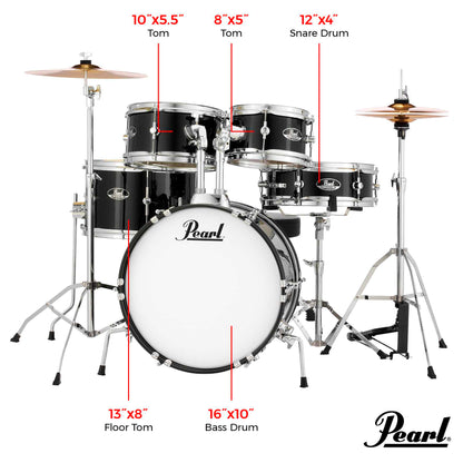 Pearl Roadshow Junior 5 Piece Drum Kit w/Hardware and Cymbals in Pink