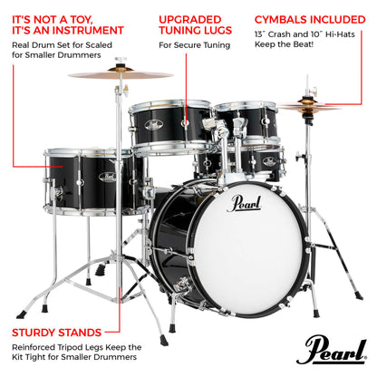 Pearl Roadshow Junior 5 Piece Drum Kit w/Hardware and Cymbals in Pink