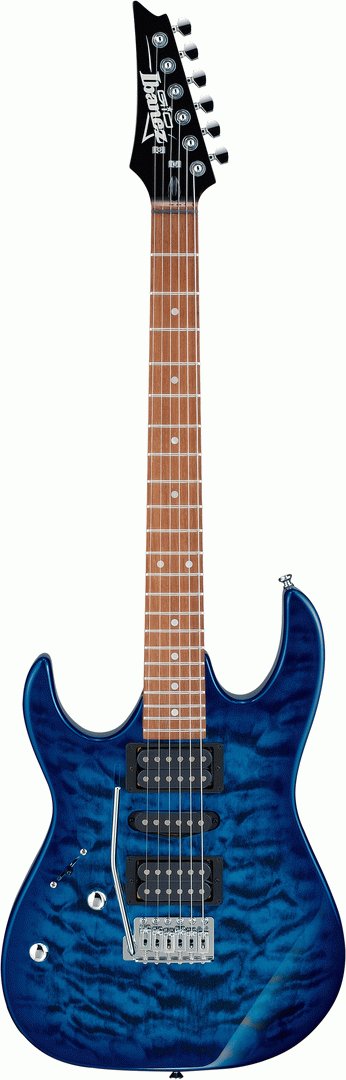 Ibanez RX70QAL Left Handed in Transparent Blue Burst