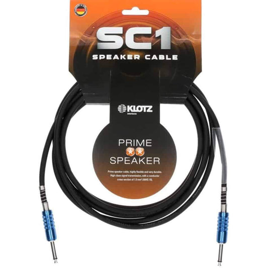 Klotz SC1 3m 2 x 1.5mm² Neutrik Jacks Speaker Cable in Black