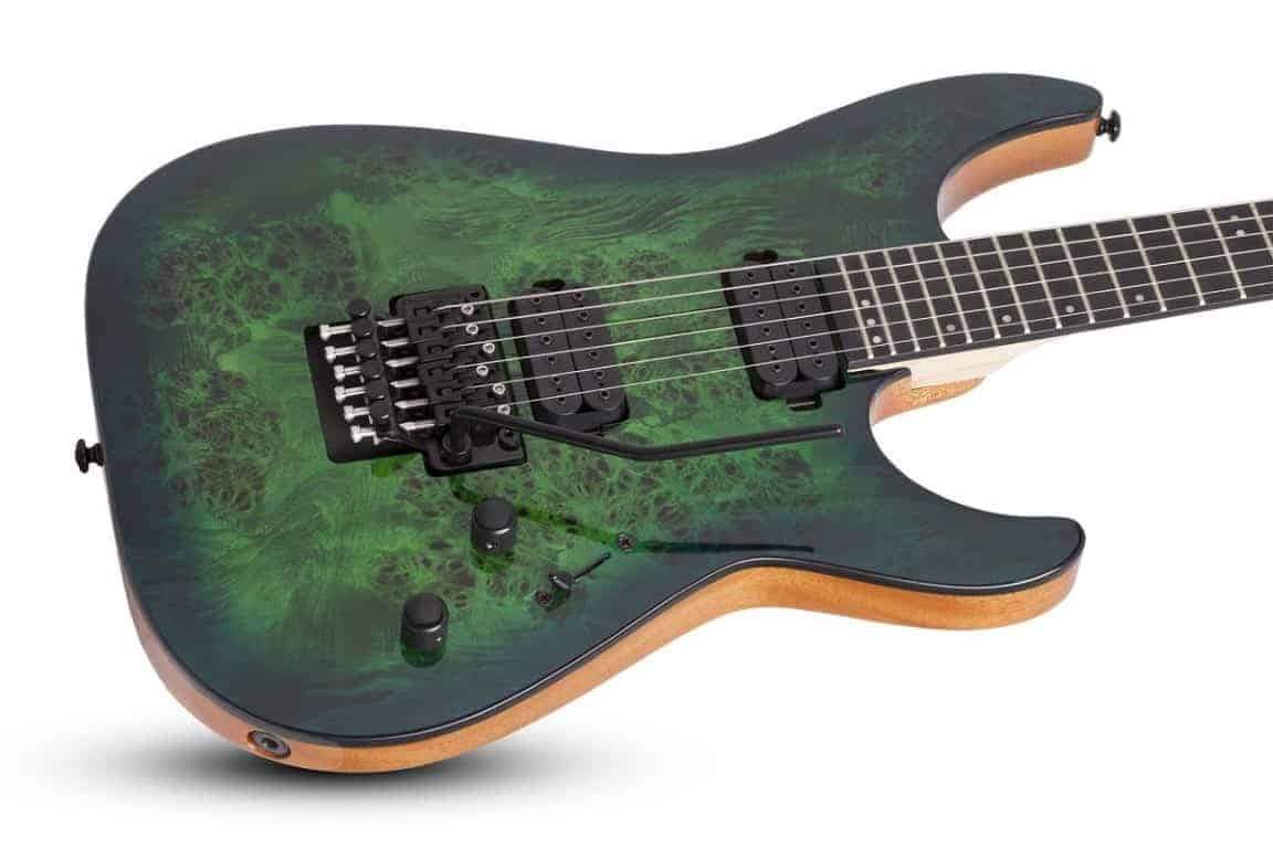 Schecter C 6 Pro FR Electric Guitar in Aqua Burst