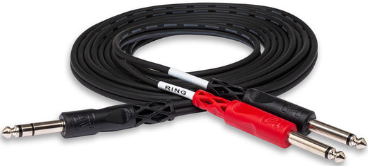 HOSA STP203 Insert Cable 1/4" TRS to Dual 1/4" TS 3m