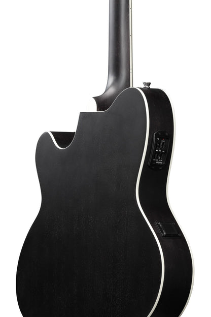 Ibanez TCM50 Talman Acoustic Electric Guitar in Galaxy Black Open Pore