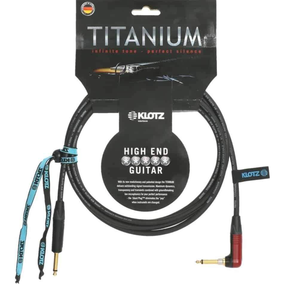 Klotz Titanium 3m Silent Angled Plug Guitar Cable in Black
