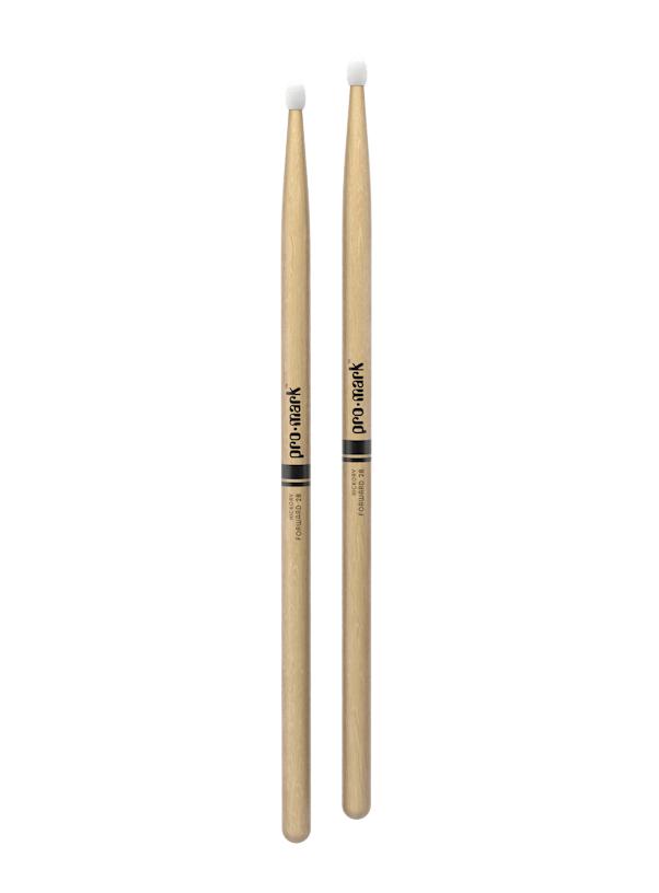 Promark Forward 2B Lacquered Hickory Nylon Tip Drumsticks