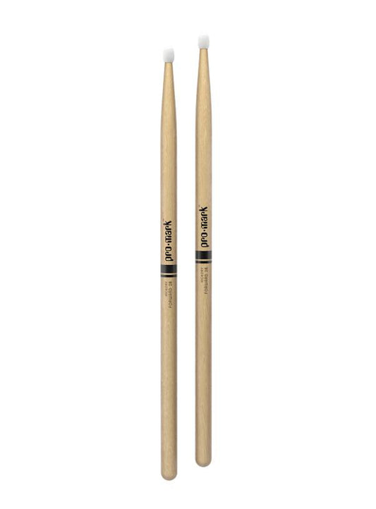 Promark Forward 2B Lacquered Hickory Nylon Tip Drumsticks