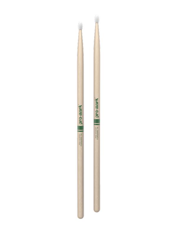 Promark Forward 7A Raw Hickory Nylon Tip Natural Drumsticks