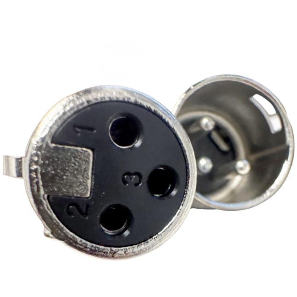 Legacy 3m Microphone XLRF to XLRM Cable, Chrome Connectors in Black