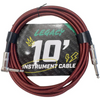Legacy 6m Right Angle to Straight Braided Deluxe Guitar Cable, Chrome Connectors in Black and White