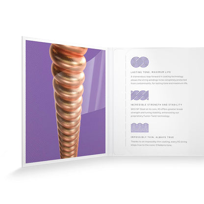 D'Addario XS Custom Light Coated Phosphor Bronze Acoustic Guitar Strings 11-52 Gauge