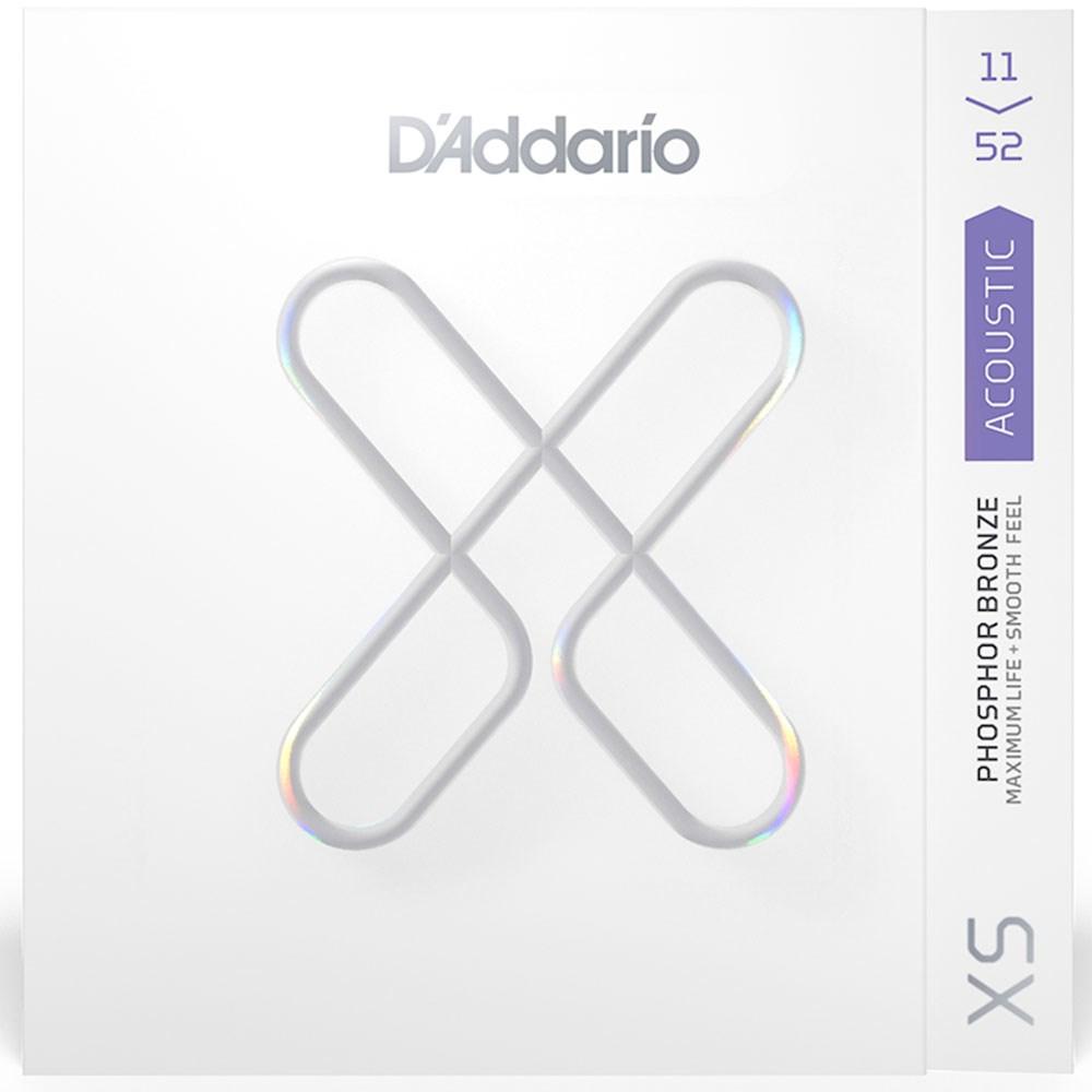 D'Addario XS Custom Light Coated Phosphor Bronze Acoustic Guitar Strings 11-52 Gauge