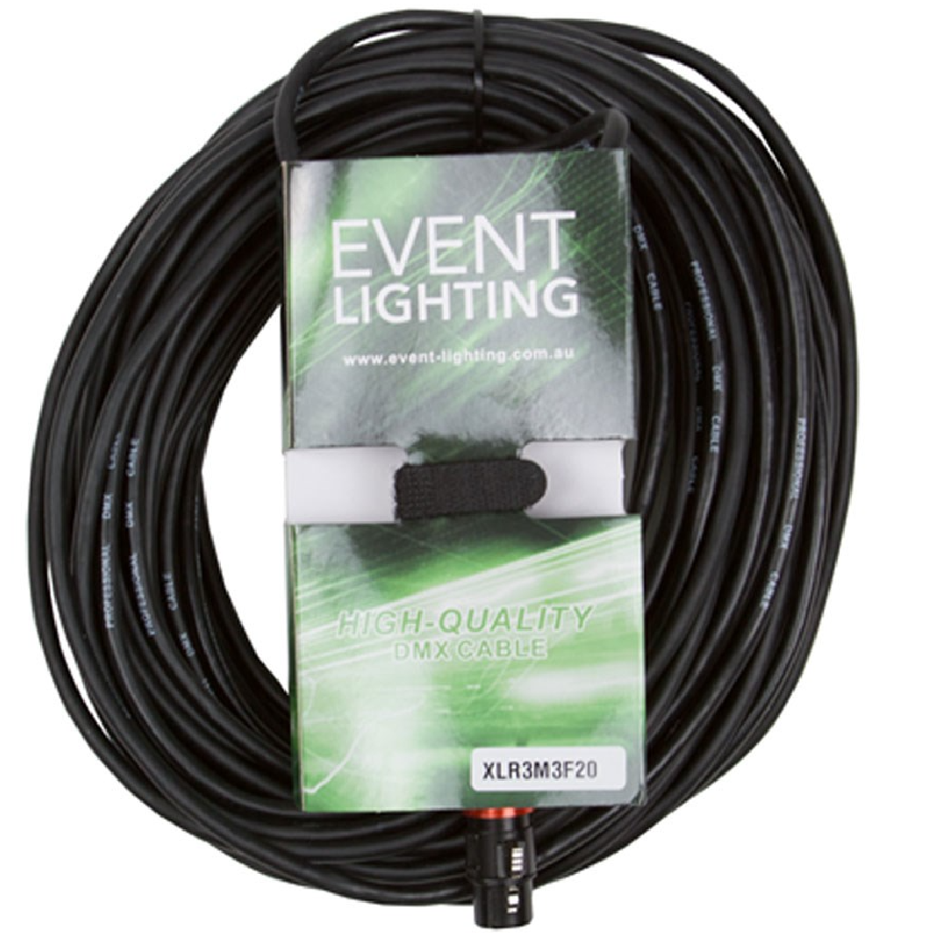 Event Lighting XLR3M3F20 - 3-pin DMX Cable (20m)