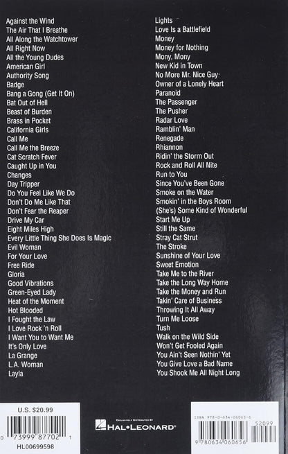 Classic Rock Guitar Chord Songbook