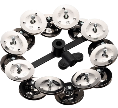 Meinl Percussion HTHH2BK Headliner Series Hihat Tambourine Dual Row Stainless Steel Jingles 5"