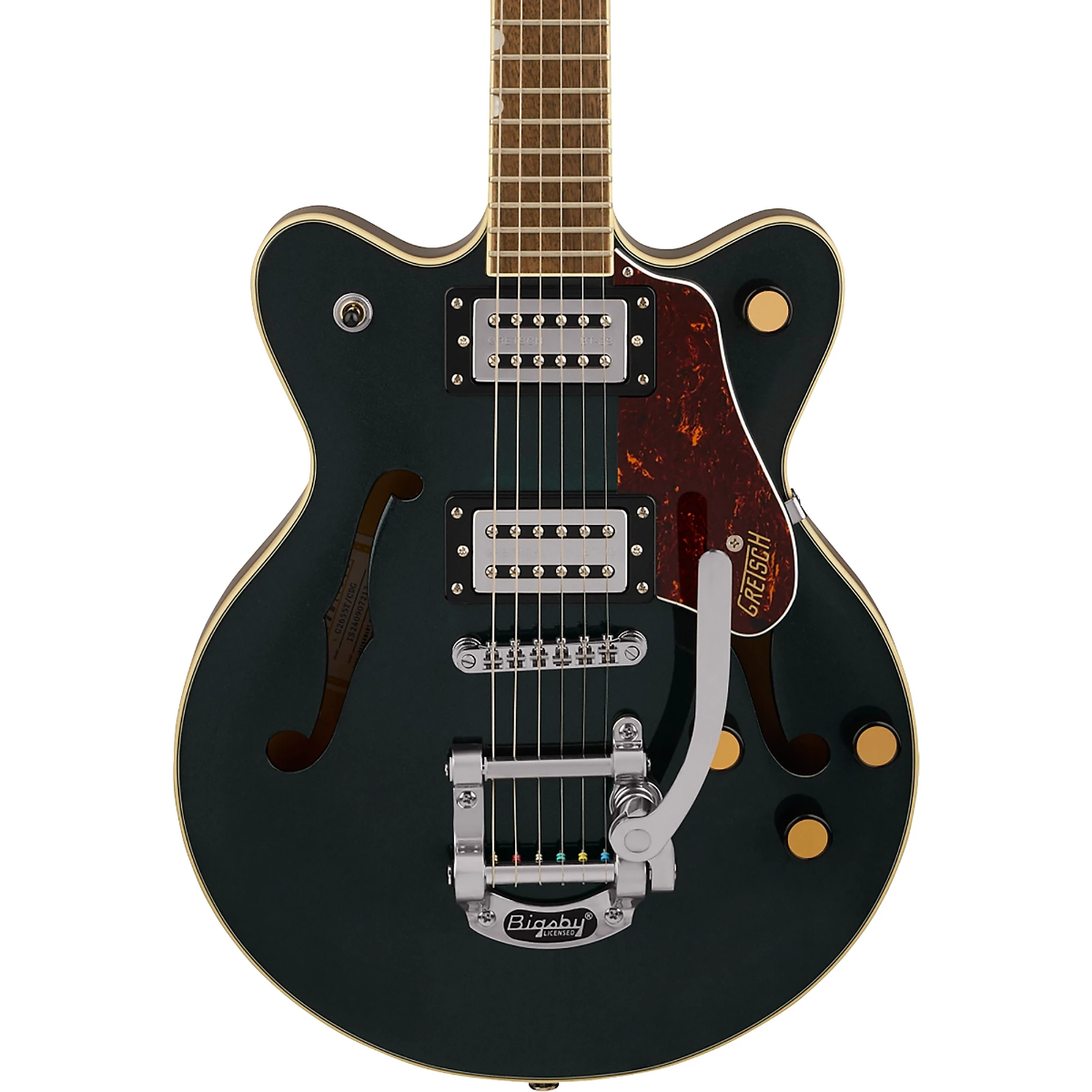 Gretsch G2655T Streamliner Center Block Jr. Double-Cut with Bigsby Electric Guitar in Cadillac Green