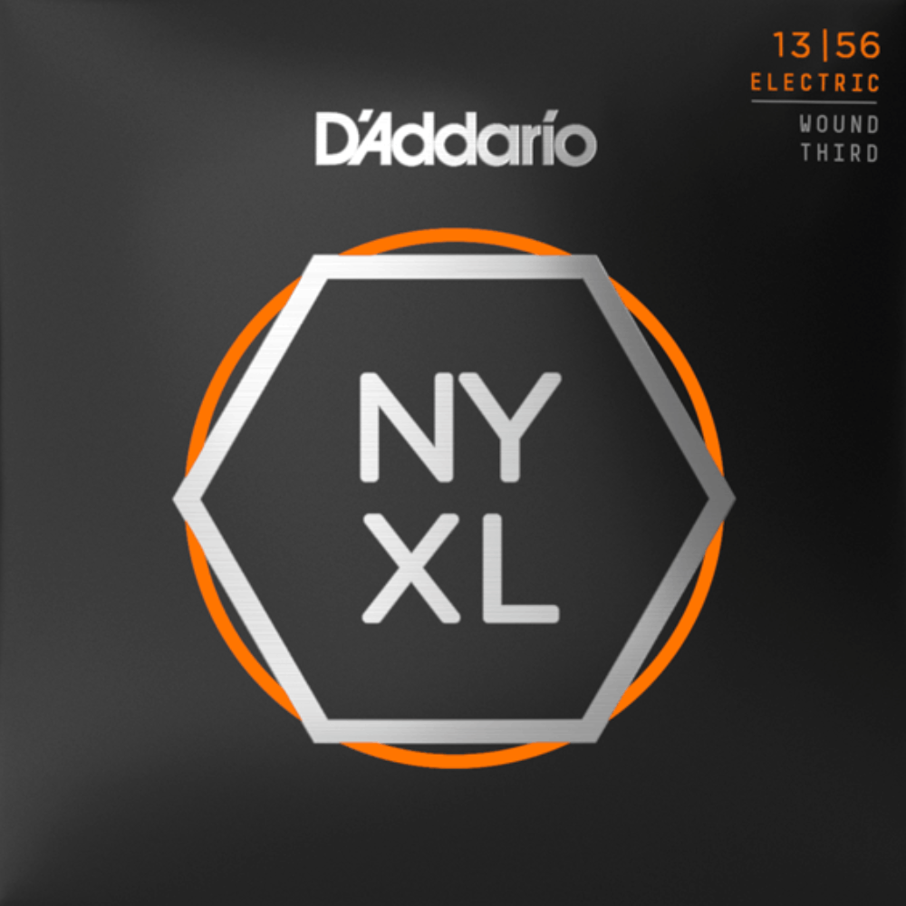 D'Addario NYXL1356W Nickel Wound Electric Guitar Strings Medium Wound 3rd 13-56 Gauge