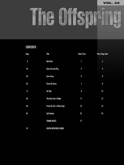 The Offspring Guitar Play Along Volume 32 Guitar Tab BK/CD