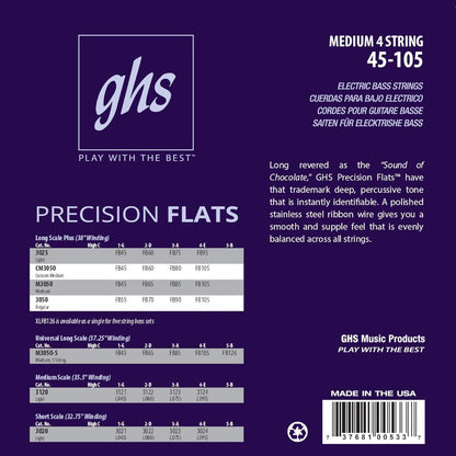 GHS M3050  Pressurewound Bass Flatwound Guitar String45-105 Gauge