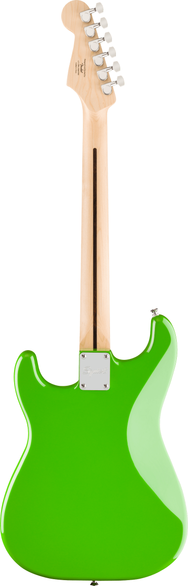 Squier FSR Squier Sonic Stratocaster HT H, Maple Fingerboard, White Pickguard in Lime Green