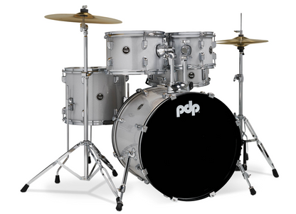 PDP Center Stage 20" 5 Piece Drum Kit in Diamond White Sparkle