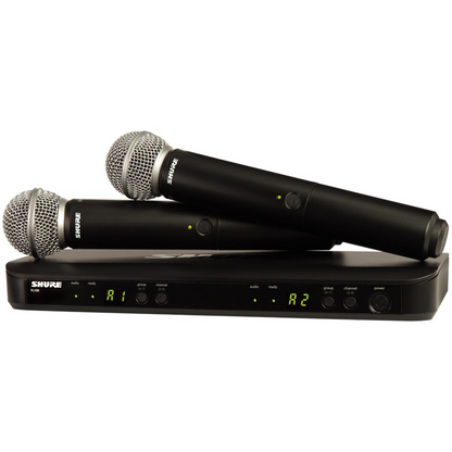 Shure Wireless Dual Handheld System 2 x BLX2SM58 Mic & BLX88 RX Auto Setup 662-686MHz