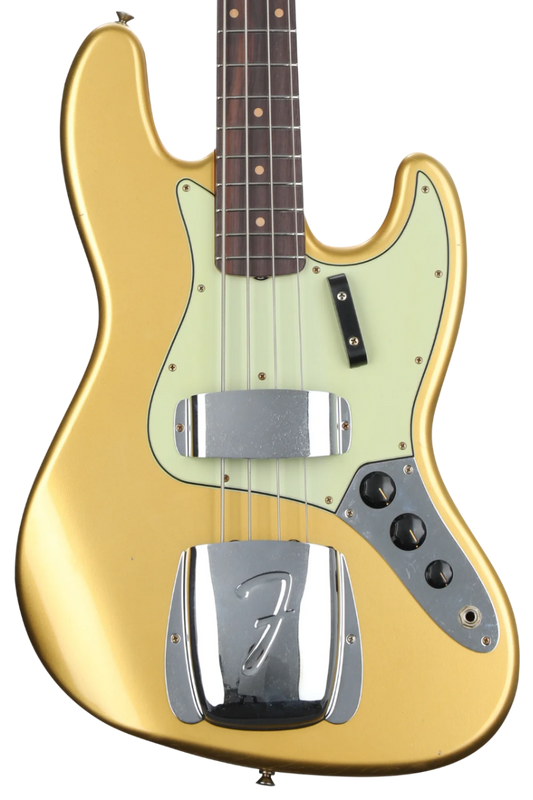 Fender Custom Shop 1963 Jazz Bass Journeyman Relic, Rosewood Fingerboard in Aged Aztec Gold