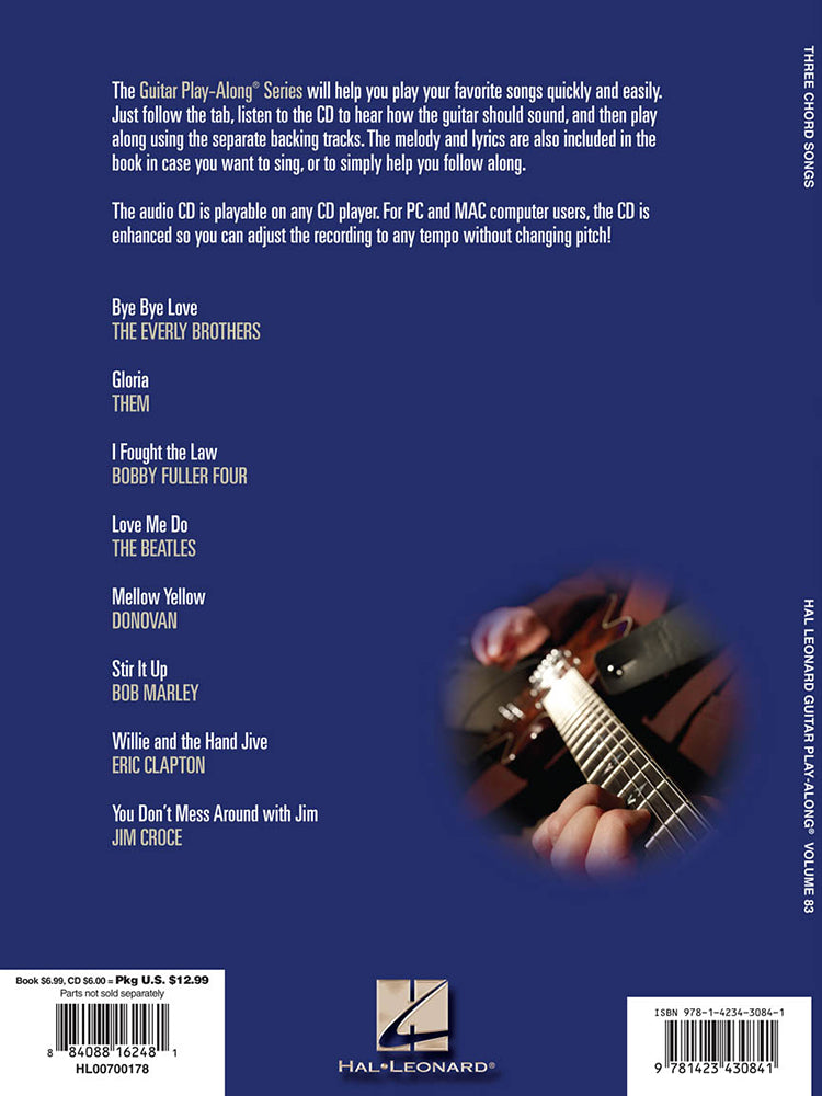 Three Chord Songs Guitar Playalong Volume 83 BK/CD
