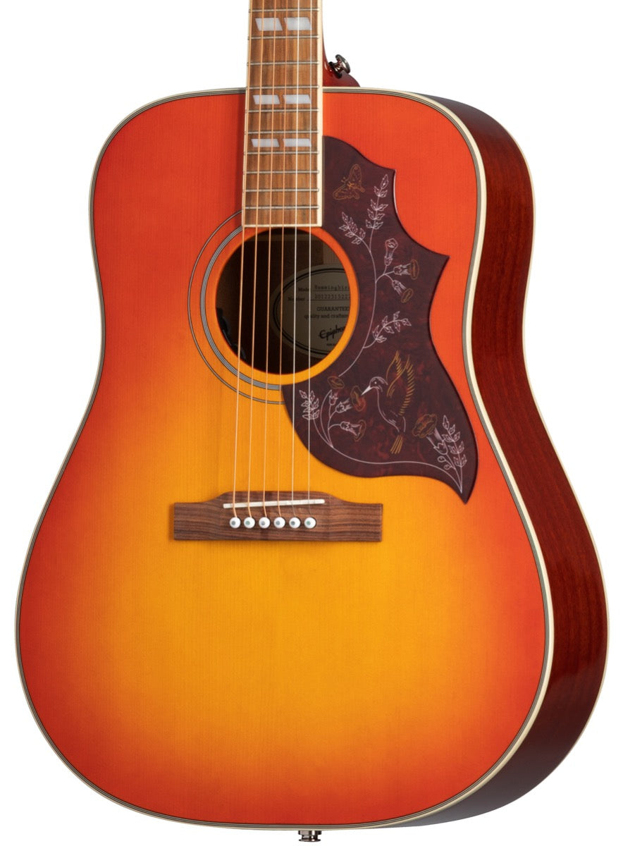 Epiphone Hummingbird Studio Acoustic Electric Guitar in Faded Cherry
