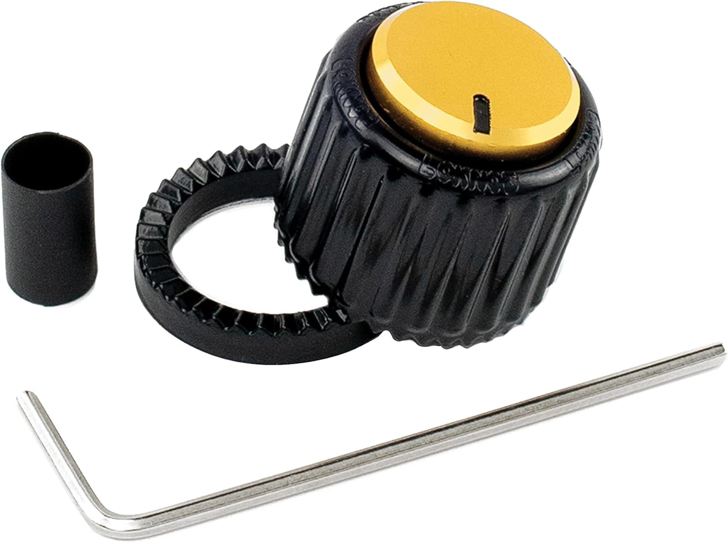 D'Addario LokNob Large Black and Gold Plastic Knob