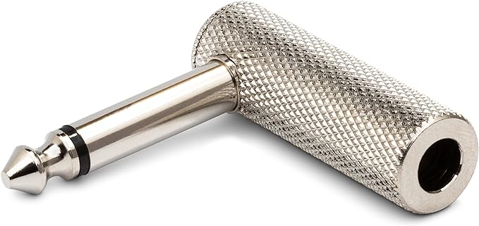 Hosa Right Angle Adapter 1/4 Inch TRS to Same in Silver