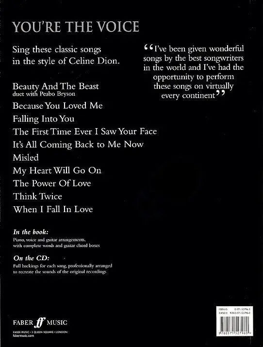 You're The Voice Celine Dion PVG/CD