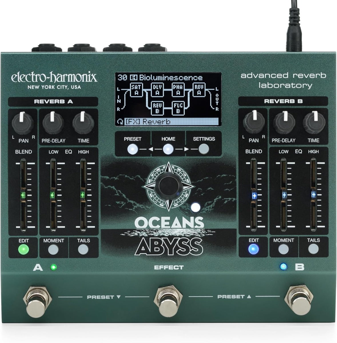 Electro Harmonix Oceans Abyss Advanced Reverb Laboratory Pedal