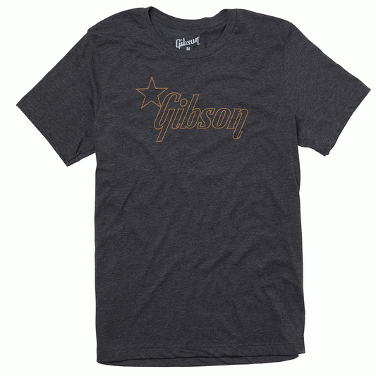 Gibson Star Logo Small Size Tee Shirt in Charcoal