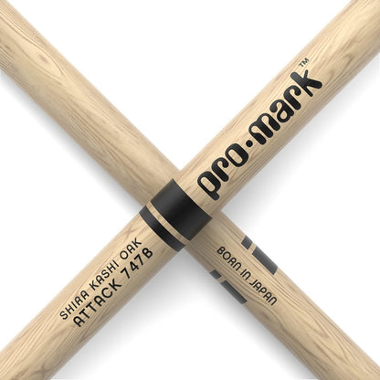 ProMark Attack 747B Lacquered Super Rock Shira Kashi Oak Nylon Tip Drumsticks