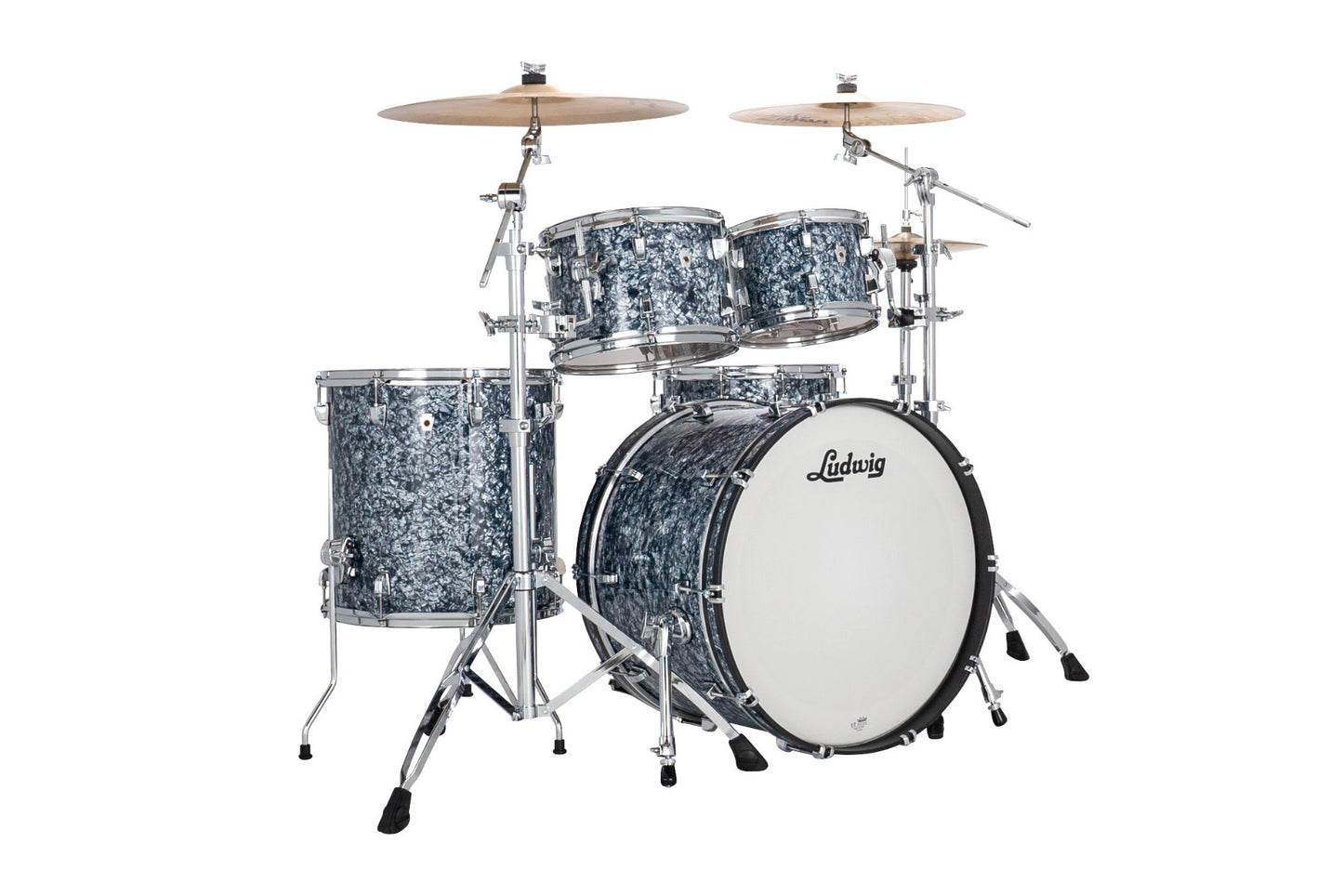 Ludwig NEUSONIC Mod 2 4-Piece Shell Pack in Steel Blue Pearl