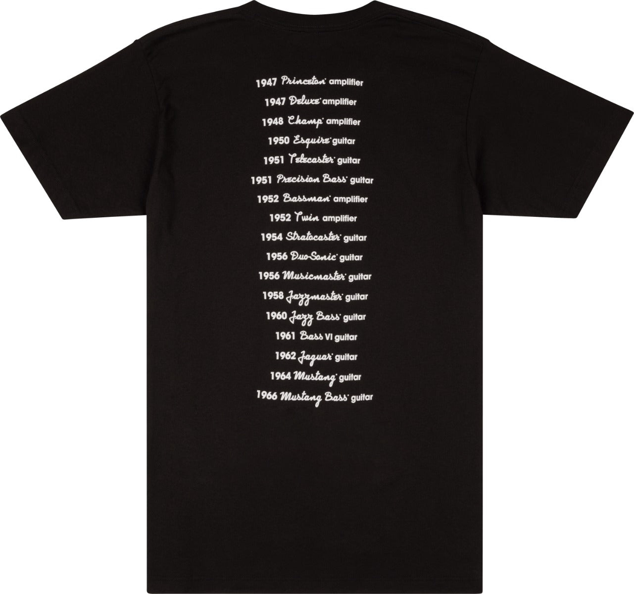 Fender® Logo Dateback S Size T-Shirt in Black