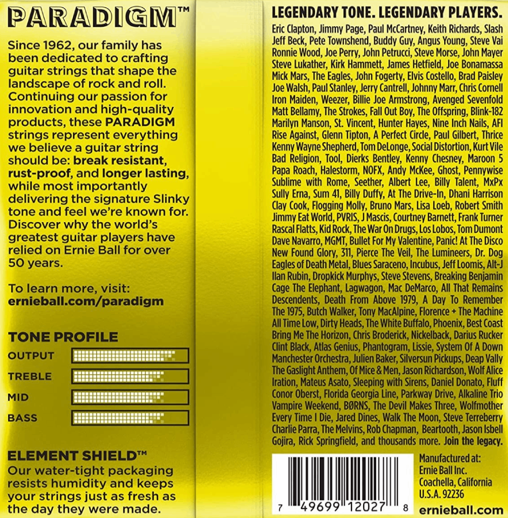 Ernie Ball Beefy Slinky Paradigm Electric Guitar Strings 11-54 Gauge