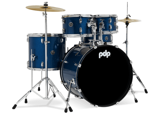 PDP Center Stage 22" 5 Piece Drum Kit in Royal Blue Sparkle