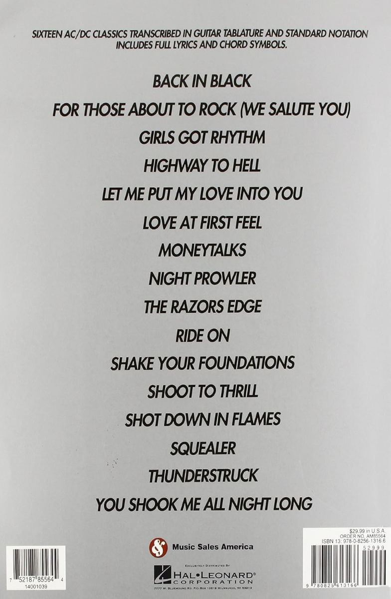 AC/DC Anthology Guitar Tab