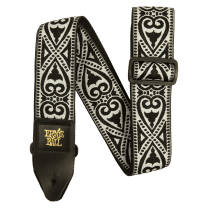 Ernie Ball Classis Jacquard Guitar Or Bass Strap in Black Heart