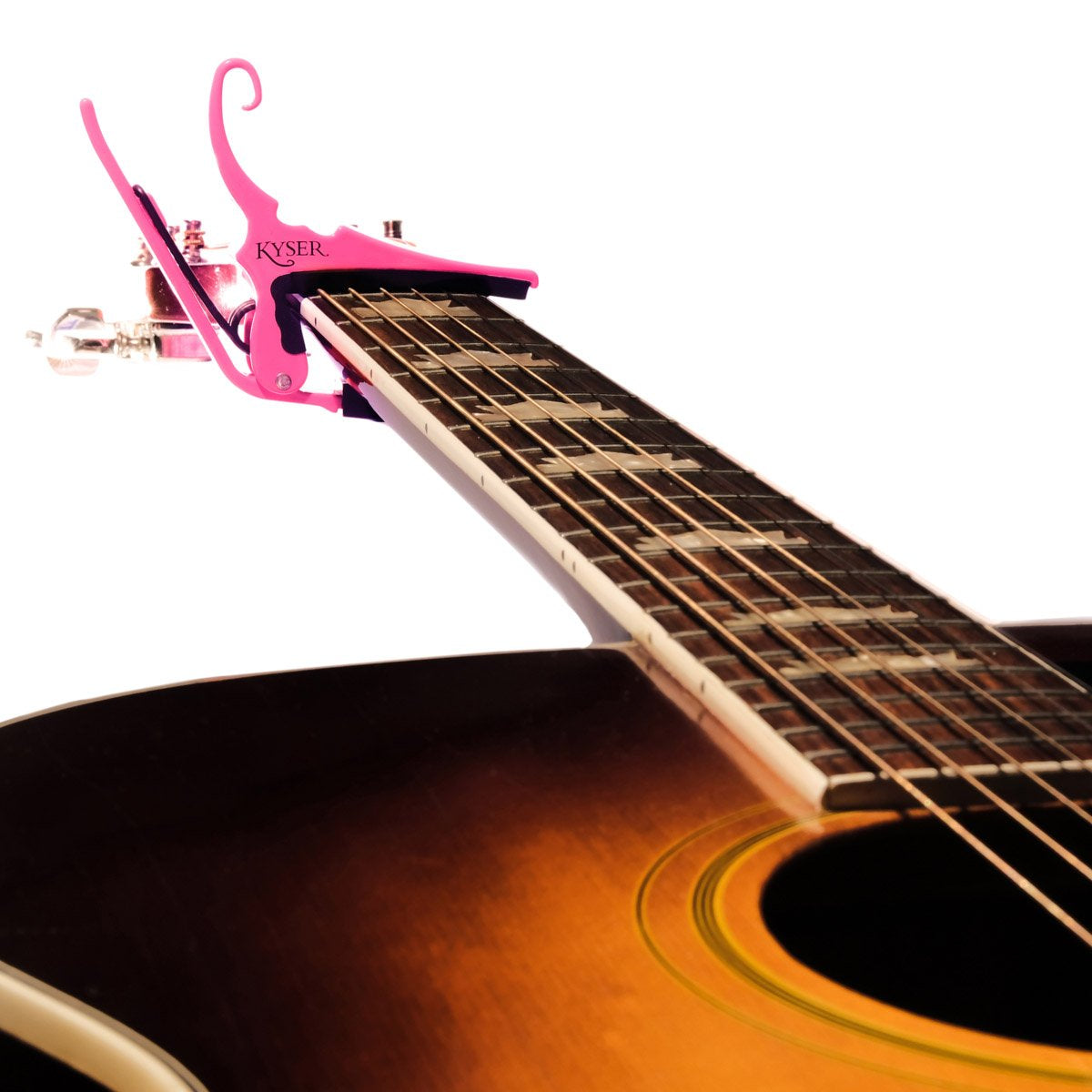 Kyser Quick Change Acoustic Guitar Capo in Neon Pink