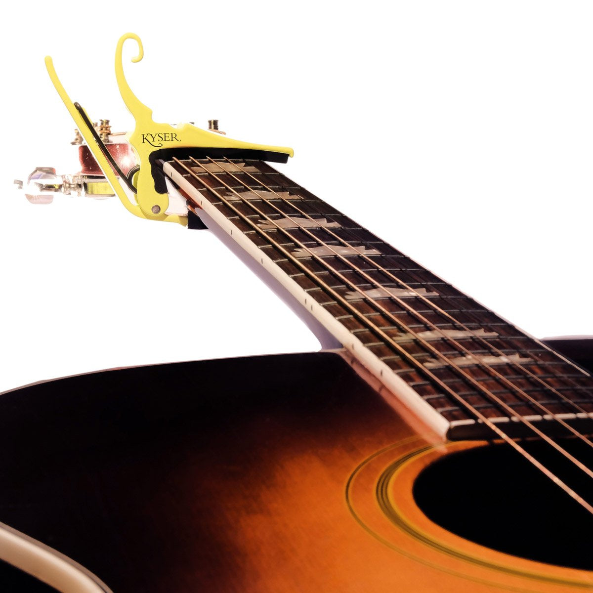 Kyser Quick Change Acoustic Guitar Capo in Neon Yellow