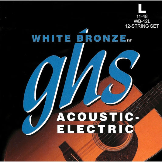 GHS WB12L White Bronze Alloy 12 String Acoustic Guitar String 11- 48 Gauge