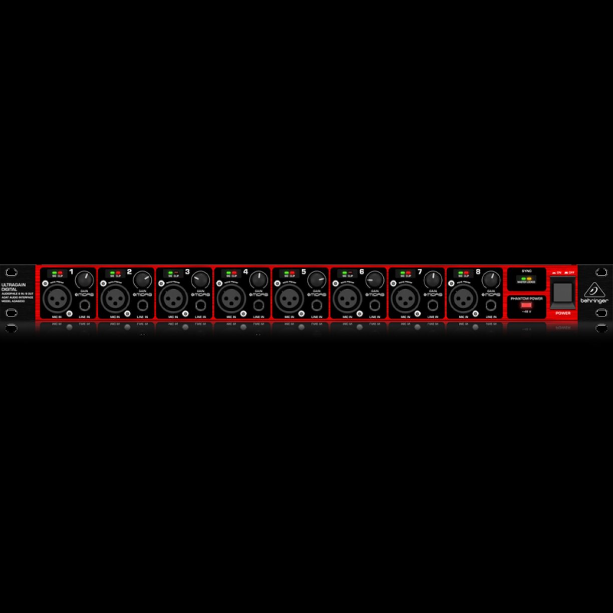 Behringer Ultragain Digital ADA8200 Audiophile 8 In and 8 Out ADAT Audio Interface